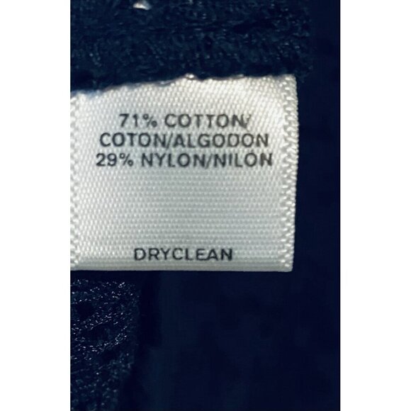 LOFT Top Womens XL Navy Blue Lace Button Up Long Sleeve Cottagecore Romantic - Picture 5 of 6